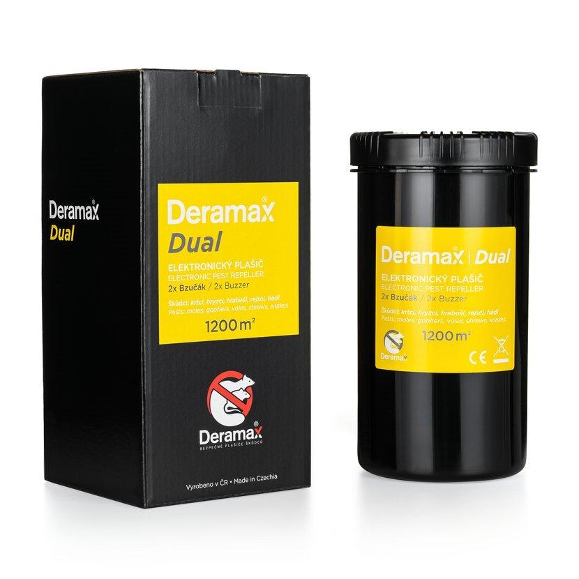 Deramax DUAL s bateriemi – vibrační odpuzovač krtků, hadů a hlodavců - dosah až 1 200 m²