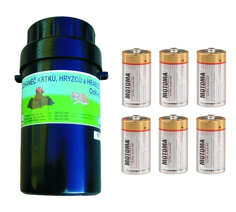 Odpuzovač krtků - OdK-H2 s náhodně se měnícím zvukem včetně baterií