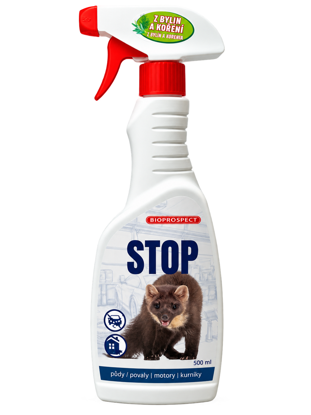 STOP KUNÁM - pachový odpuzovač kun 500 ml. 