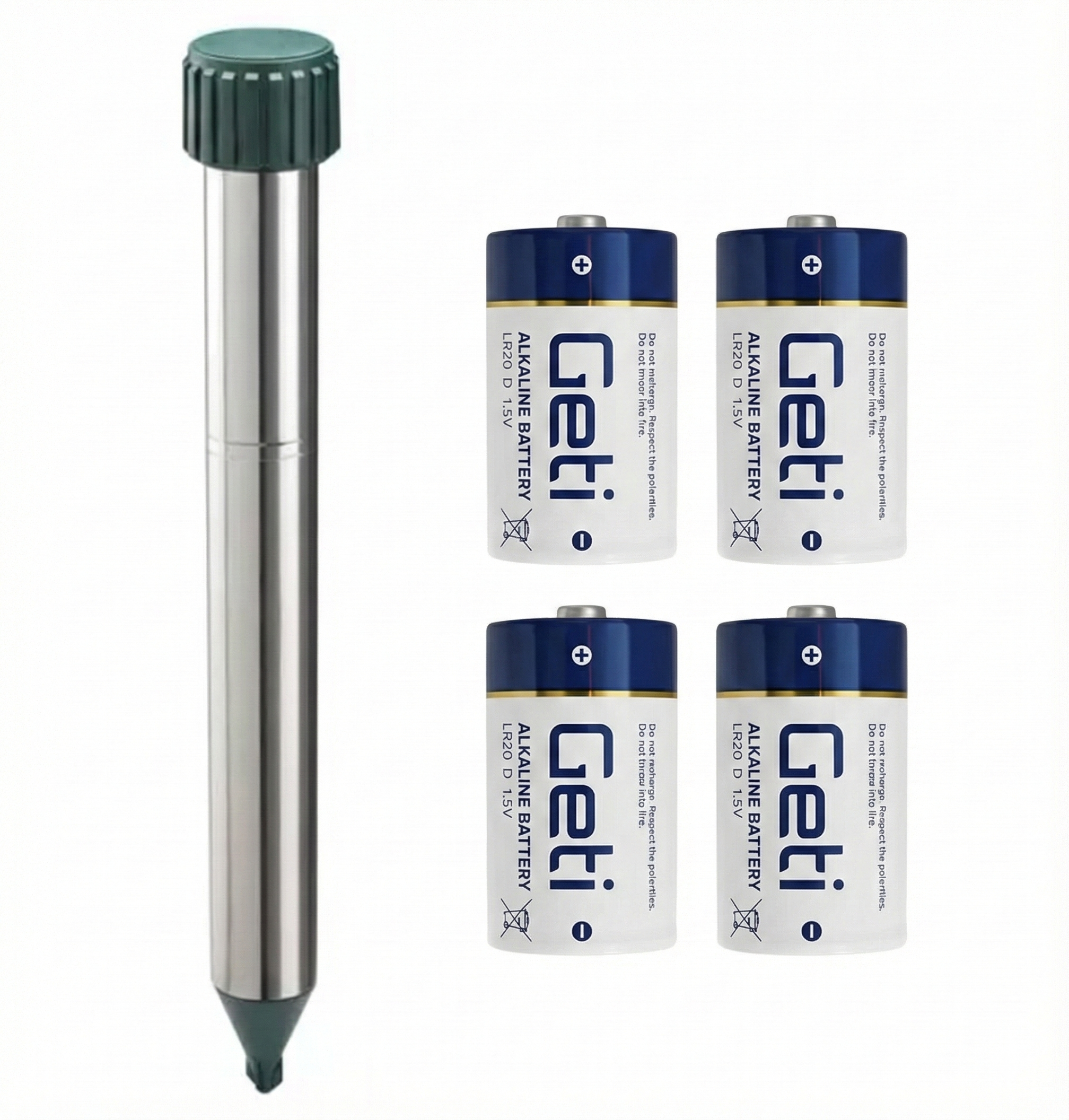 Odpuzovač krtků s motorem. Dosah 650 m2. Baterie zdarma