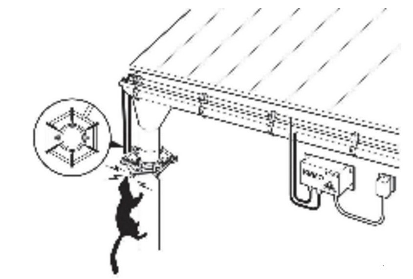 Elektrický ohradník na kuny - pro instalaci na střechu s adaptérem