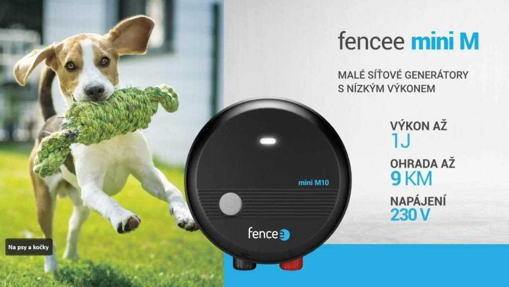 Set elektrického ohradníku pro psy, kočky, kuny - síťový zdroj - lanko 100 m