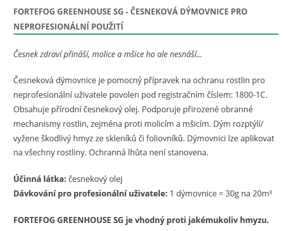 Česneková dýmovnice do skleníku