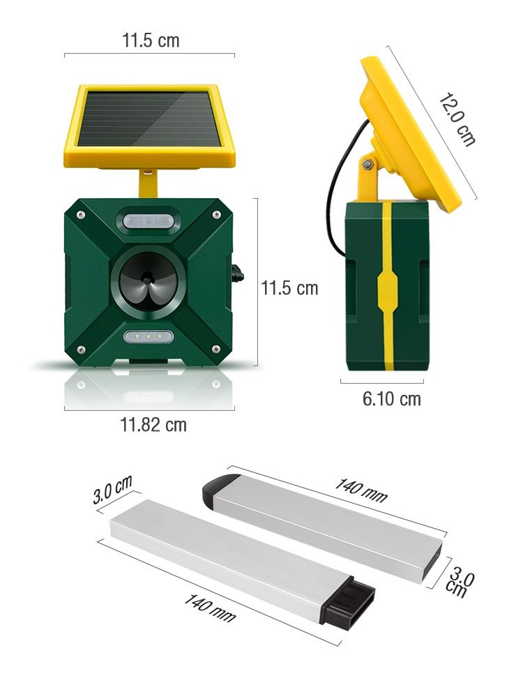 Duální solární odpuzovač škůdců s dosahem 1050 m2